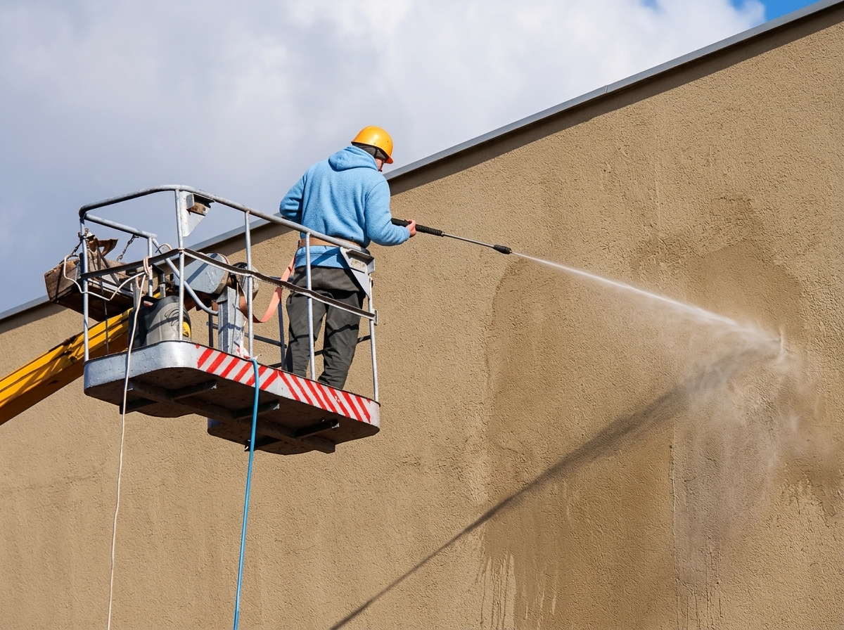 House washing in progress